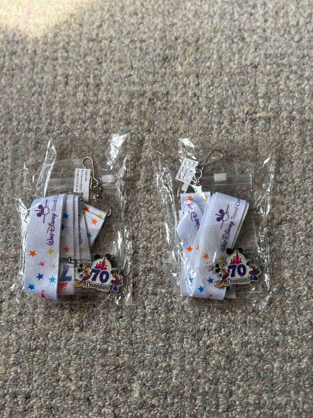 New in Bag Disneyland Resort 70th Anniversary Lanyard and Exclusive pin